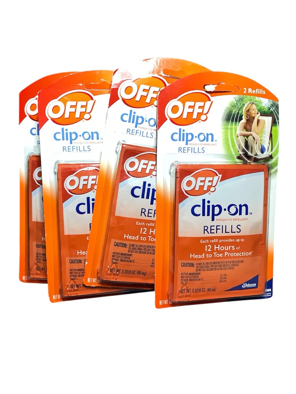 Lot of 4 OFF! Clip-On Mosquito Repellent Refills 2 Packs‎ - 8 Refills Total